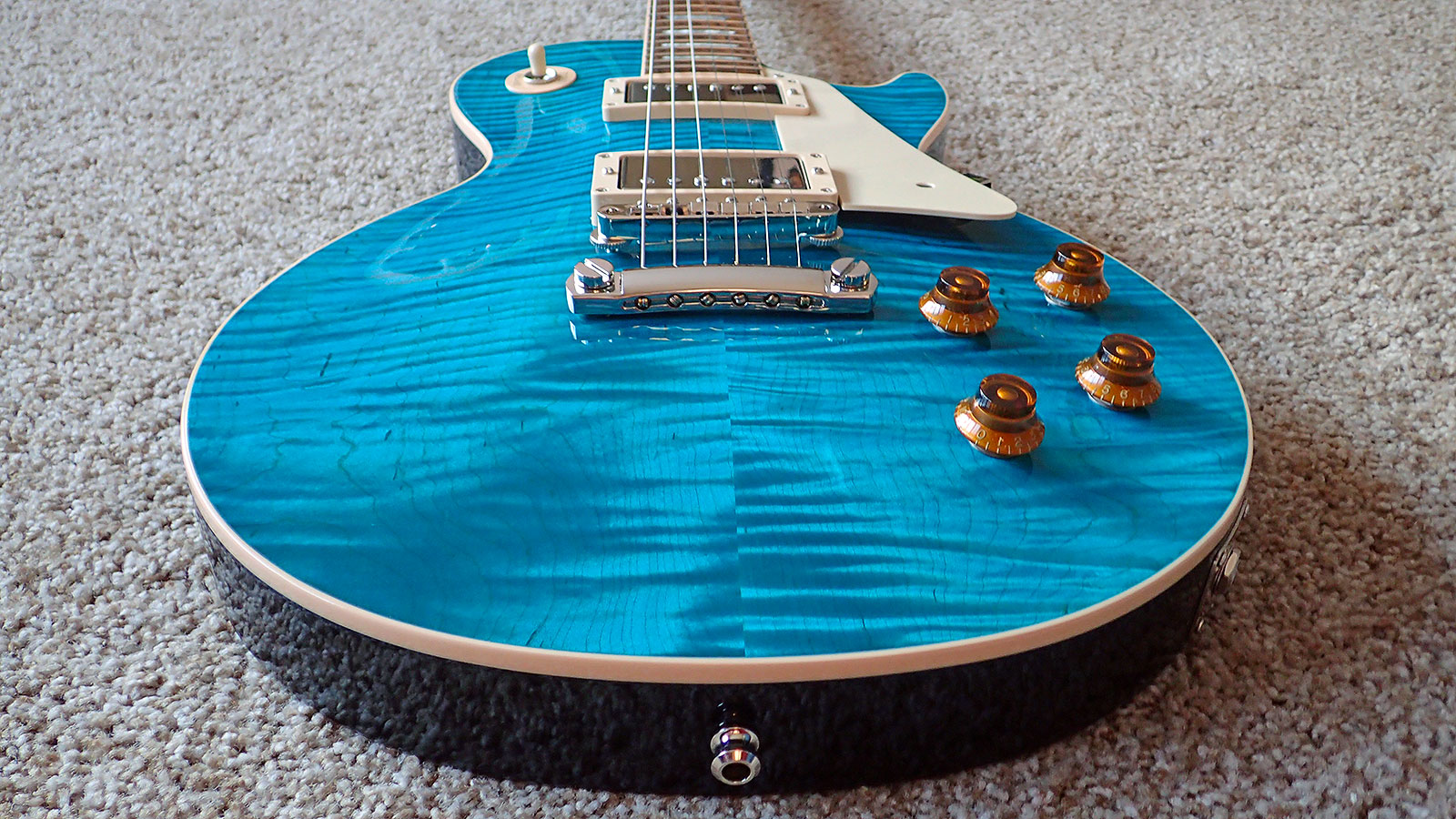 ☆美品☆Les Paul Traditional Pro Aqua Blue Open Box Epiphone 2014 Les Paul Traditional PRO Electric
